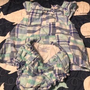 Vineyard Vines Baby Plaid Dress & Bloomers - Blue/Green